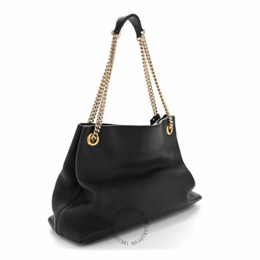 Túi xách Gucci Pebbled Calfskin Medium Soho Chain Shoulder Bag Black NFPG236