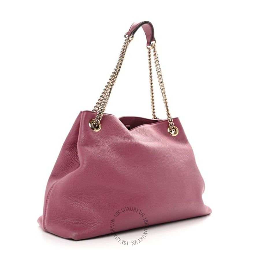 Túi xách Gucci Pebbled Calfskin Medium Soho Chain Shoulder Bag Peonia Flower GGC334