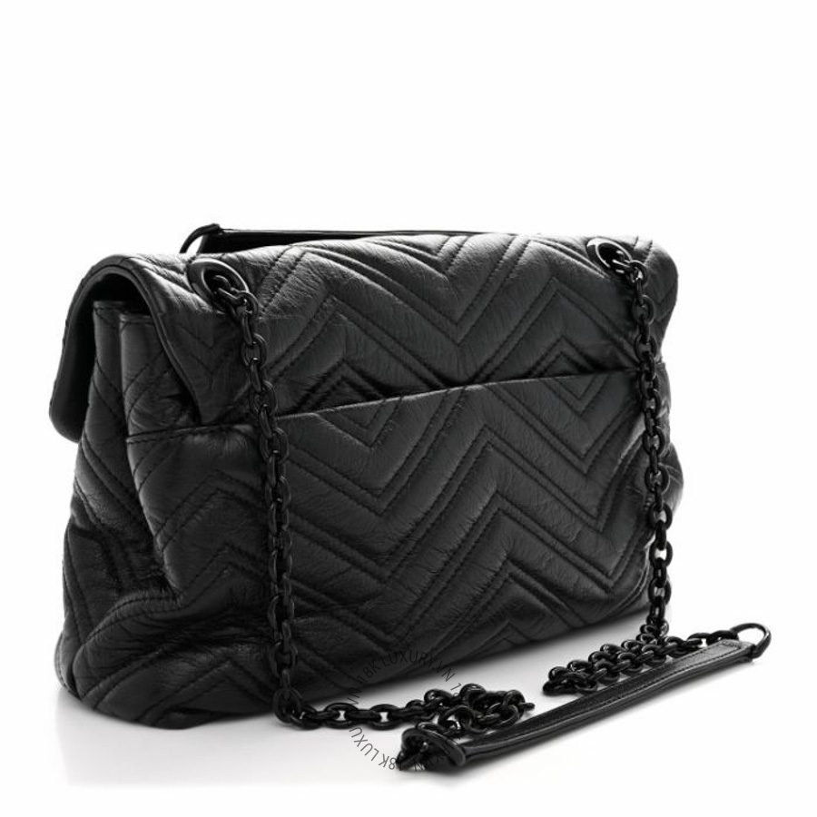Túi xách Gucci Soft Calfskin Matelasse Monochrome Medium GG Marmont Shoulder Bag Black NFPG471