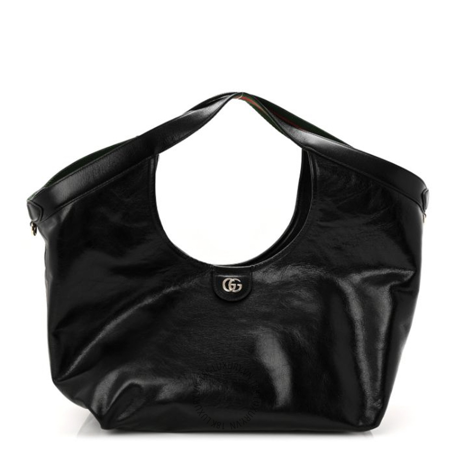 Túi Xách Gucci Soft Glossy Calfskin Large Giglio Tote Black GDCB300