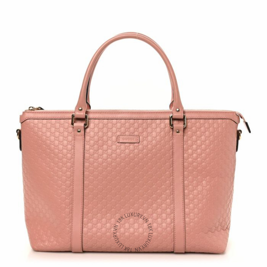 Túi xách Gucci Soft Microguccissima Medium Zippered Satchel Soft Pink NFPG686