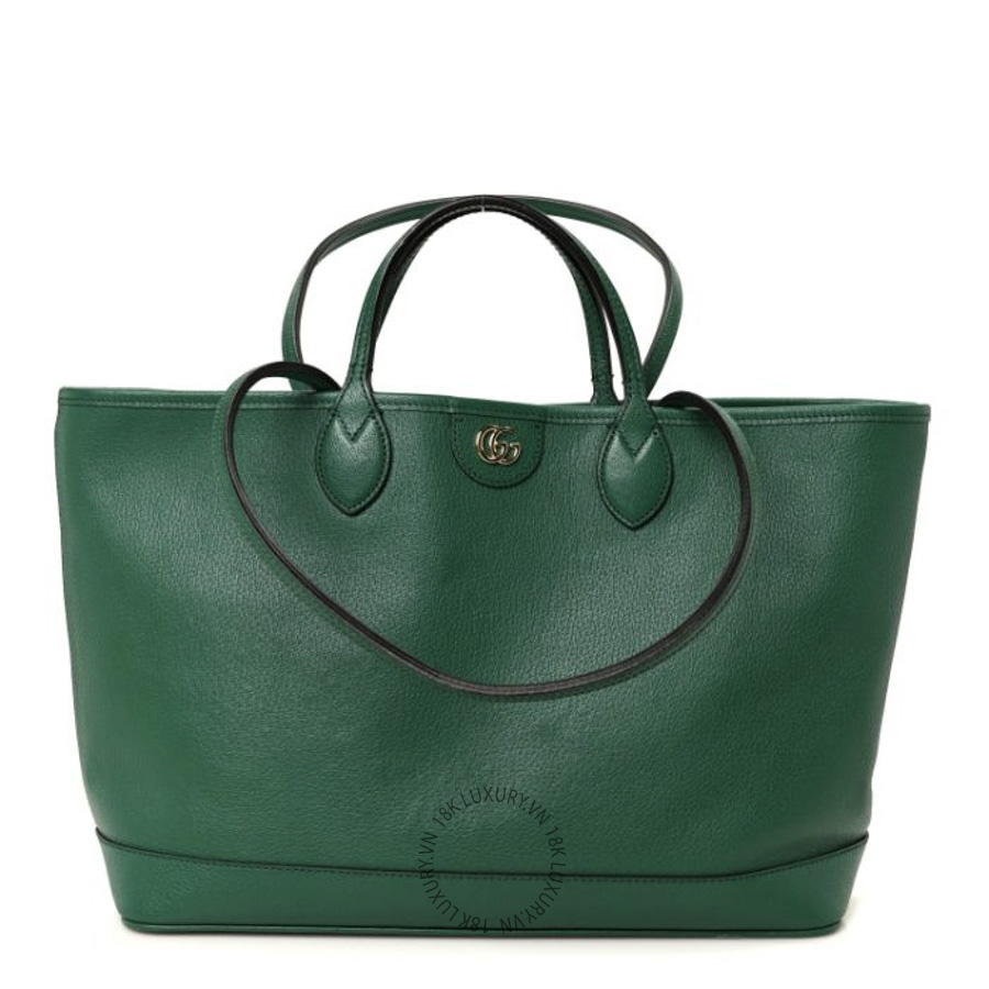Túi Xách Gucci Textured Dollar Calfskin Medium Ophidia Shoulder Tote Bag Green GDCB586