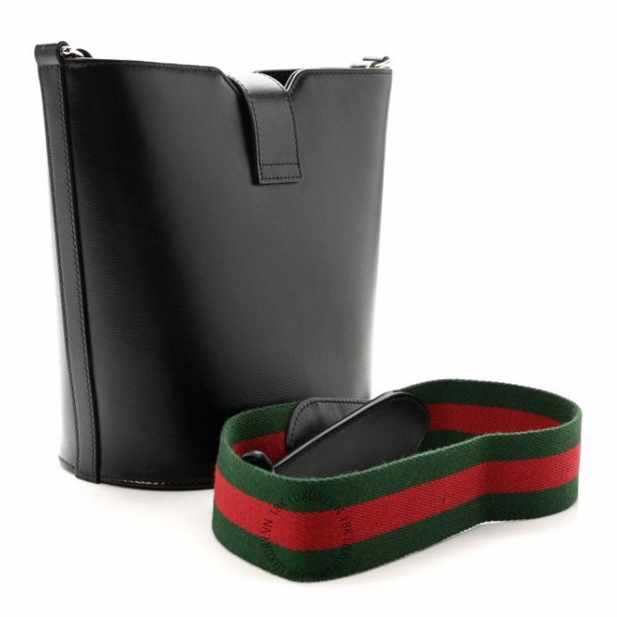 Túi xách Gucci Tritone Calfskin Web Mini Ophidia Bucket Bag Black NFPG406