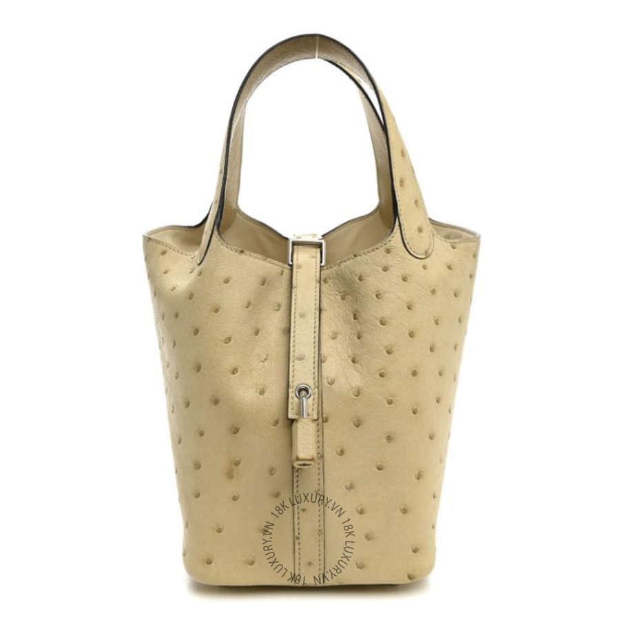 Túi Xách Hermes Ostrich Picotin Lock 18 Parchemin TMH278
