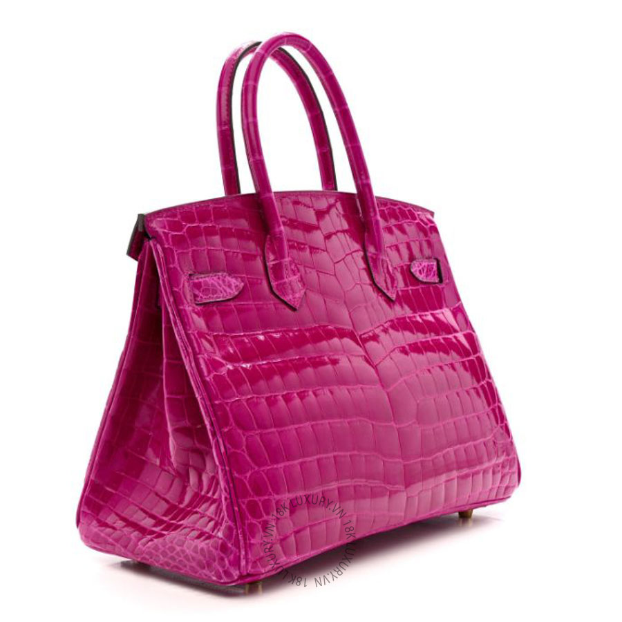 Túi xách Hermes Shiny Niloticus Crocodile Birkin 30 Rose Scheherazade HMT229