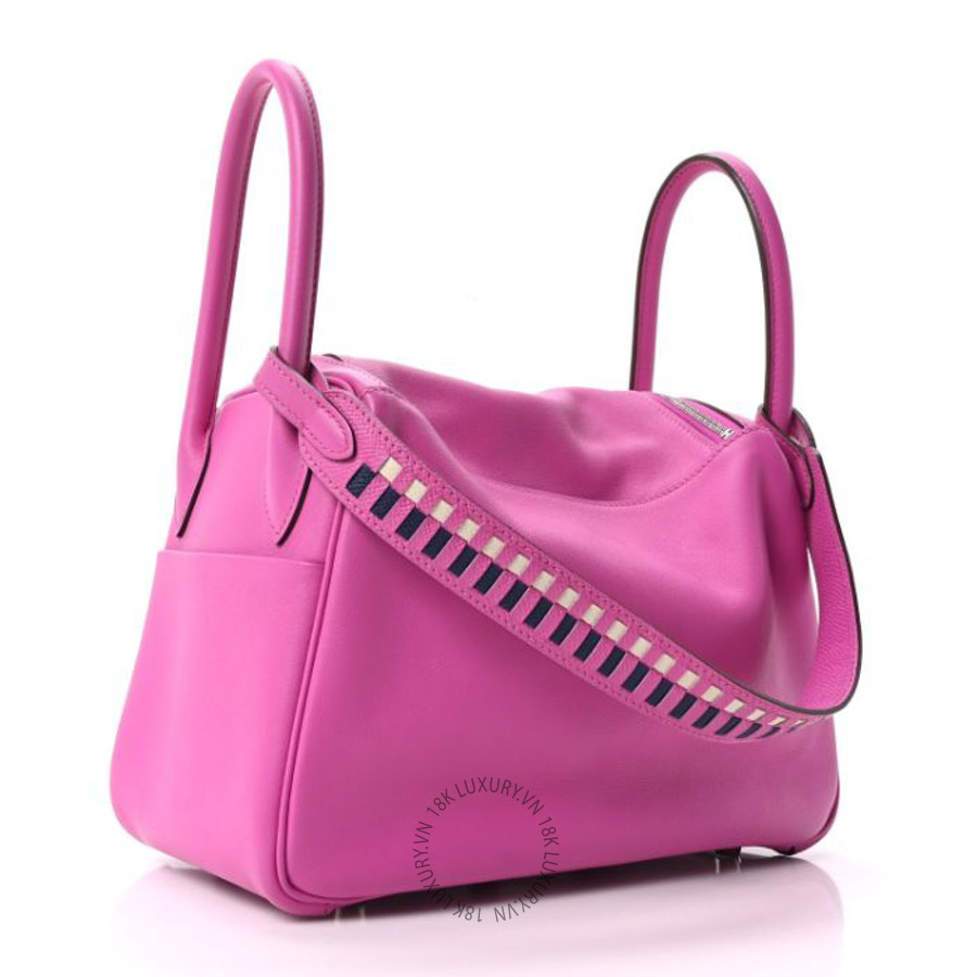 Túi xách Hermes Swift Epsom Lindy 30 Tressage De Cuir Magnolia Bleu Saphir Craie FPTH155