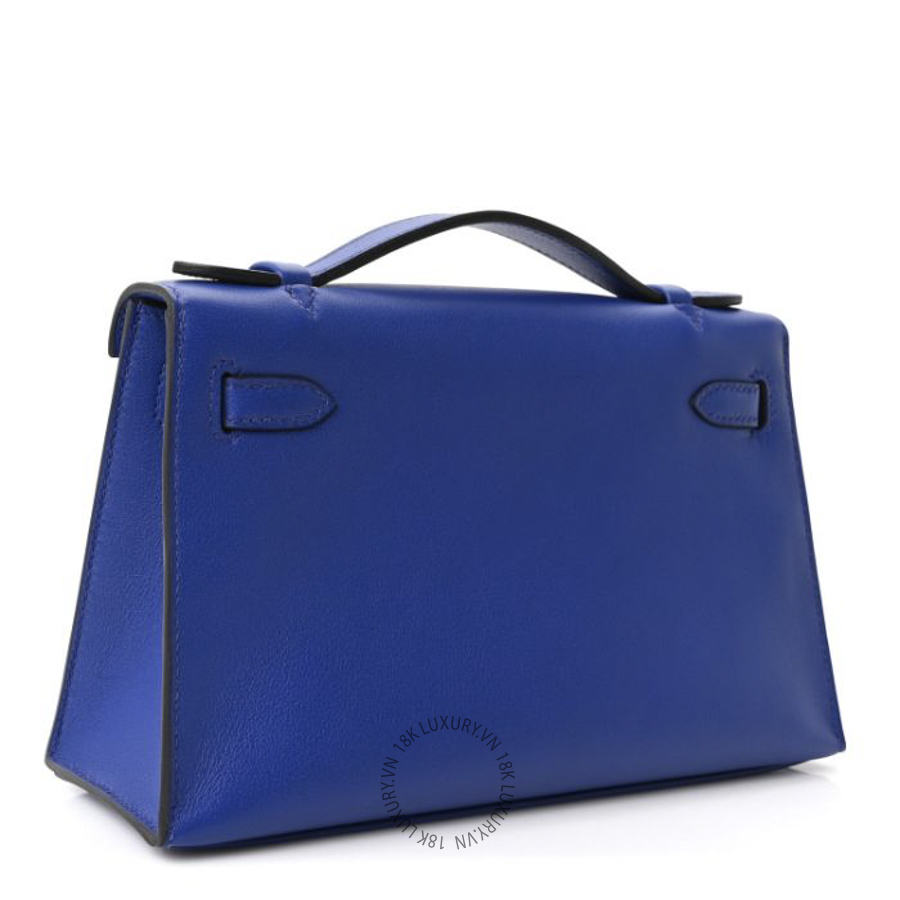 Túi Xách Hermes Swift Kelly Pochette Clutch Bleu Electrique TMH310