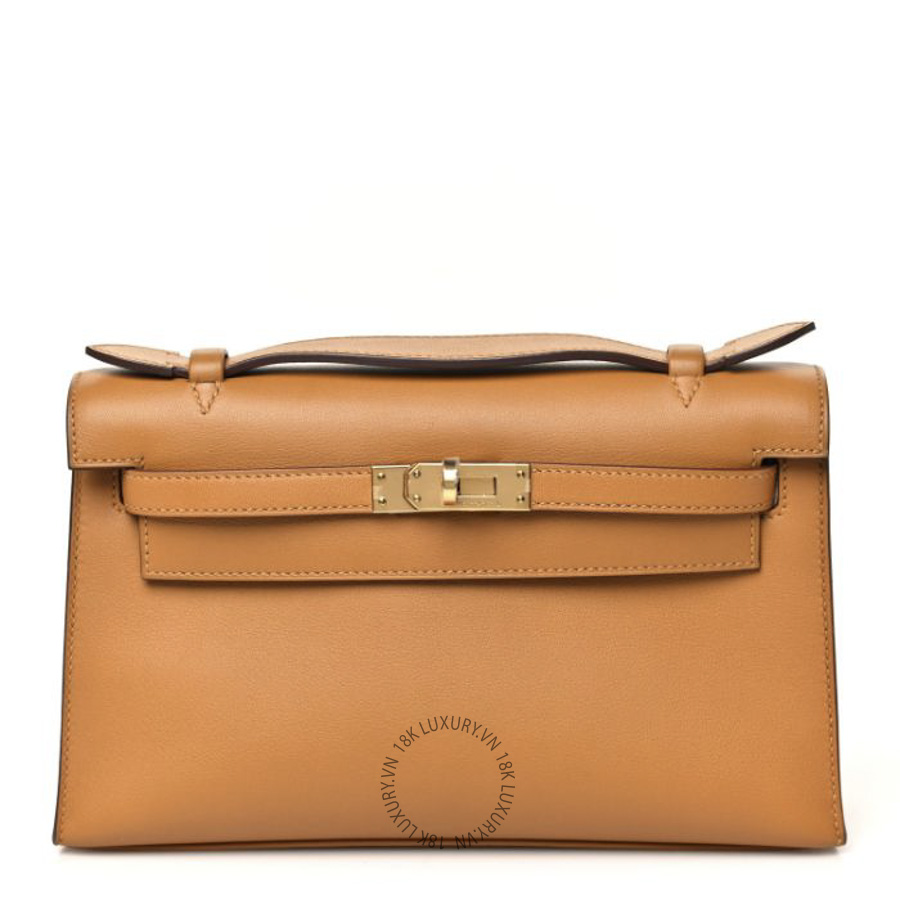 Túi Xách Hermes Swift Kelly Pochette Clutch Sesame TMH270