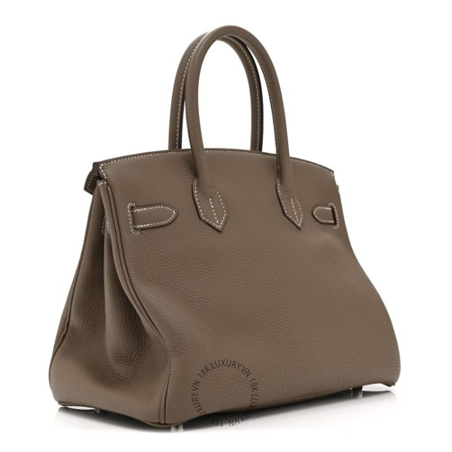 Túi Xách Hermes Taurillon Clemence Birkin 30 Etoupe TMH258