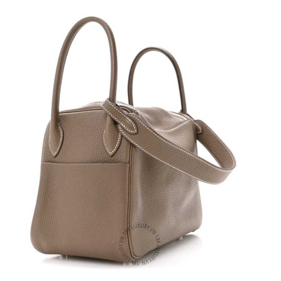 Túi xách Hermes Taurillon Clemence Lindy 26 Etoupe FPTH105