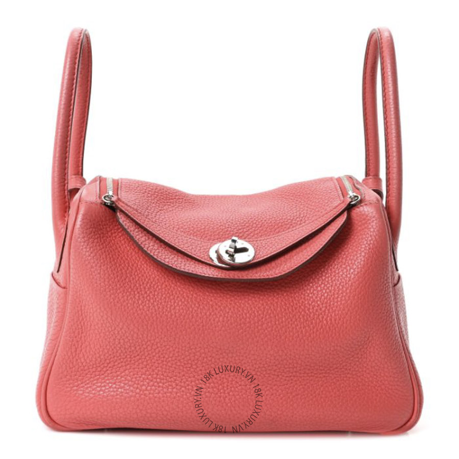 Túi Xách Hermes Taurillon Clemence Lindy 26 Rose Jaipur TMH060