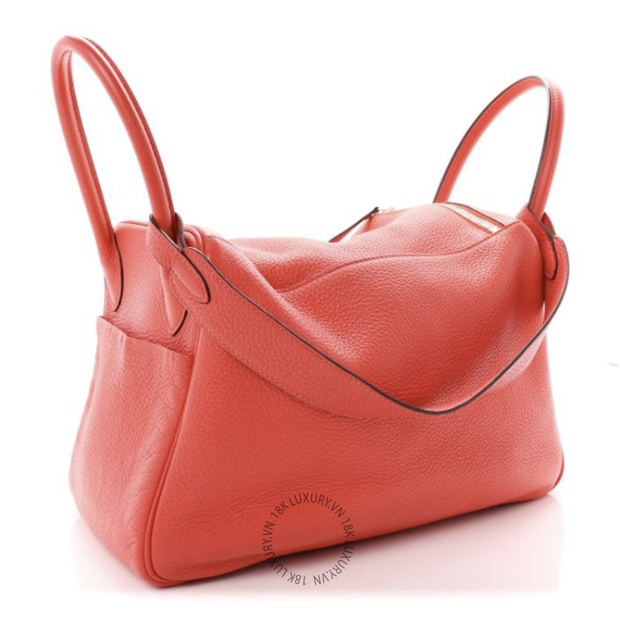 Túi Xách Hermes Taurillon Clemence Lindy 30 Rose Jaipur TMH379