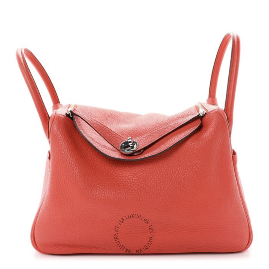 Túi Xách Hermes Taurillon Clemence Lindy 30 Rose Jaipur TMH379