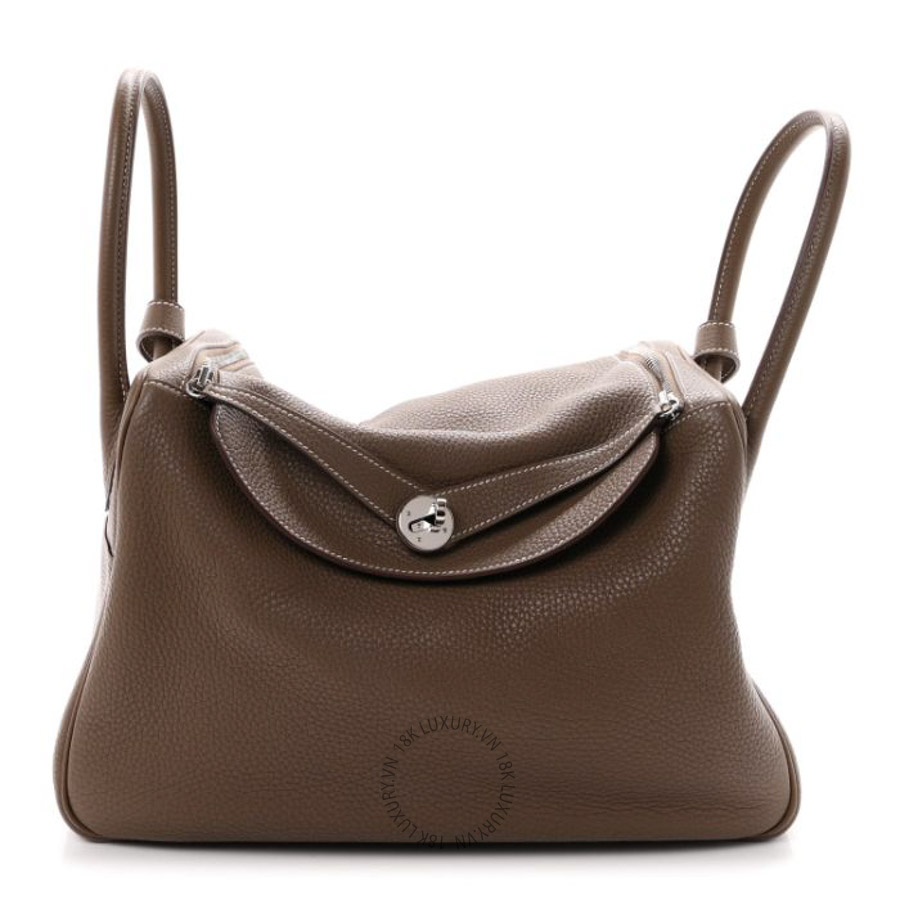 Túi xách Hermes Taurillon Clemence Lindy 34 Etoupe FPTH343