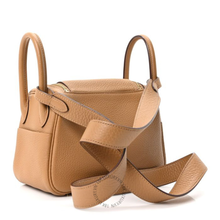 Túi xách Hermes Taurillon Clemence Mini Lindy 20 Biscuit FPTH403
