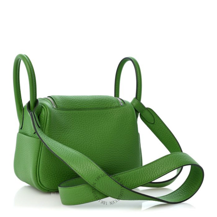 Túi xách Hermes Taurillon Clemence Mini Lindy 20 Vert Yucca FPTH391