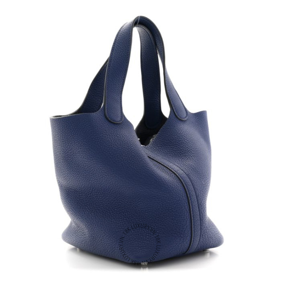 Túi Xách Hermes Taurillon Clemence Picotin Lock 18 PM Bleu Saphir TMH483