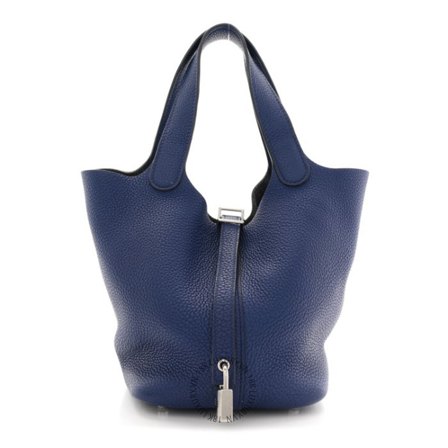 Túi Xách Hermes Taurillon Clemence Picotin Lock 18 PM Bleu Saphir TMH483