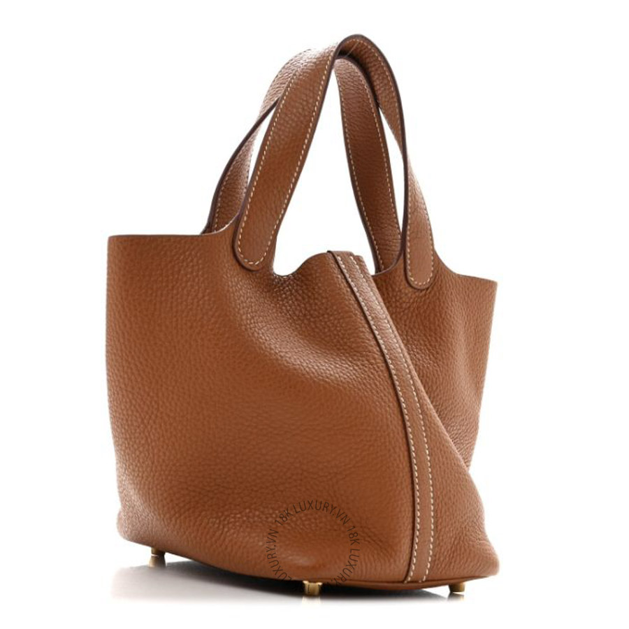 Túi xách Hermes Taurillon Clemence Picotin Lock 18 PM Gold FPTH363