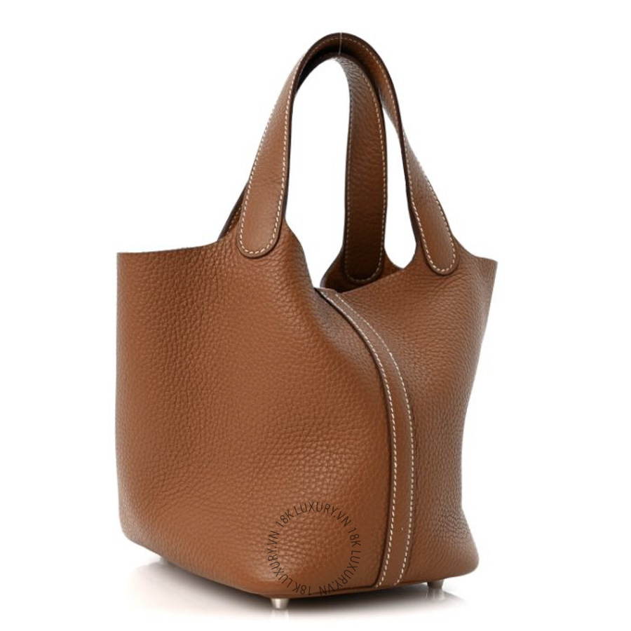Túi Xách Hermes Taurillon Clemence Picotin Lock 18 PM Gold TMH157