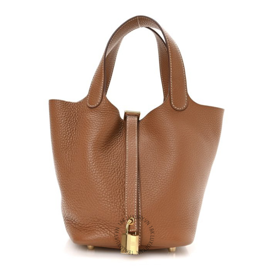 Túi Xách Hermes Taurillon Clemence Picotin Lock 18 PM Gold TMH341