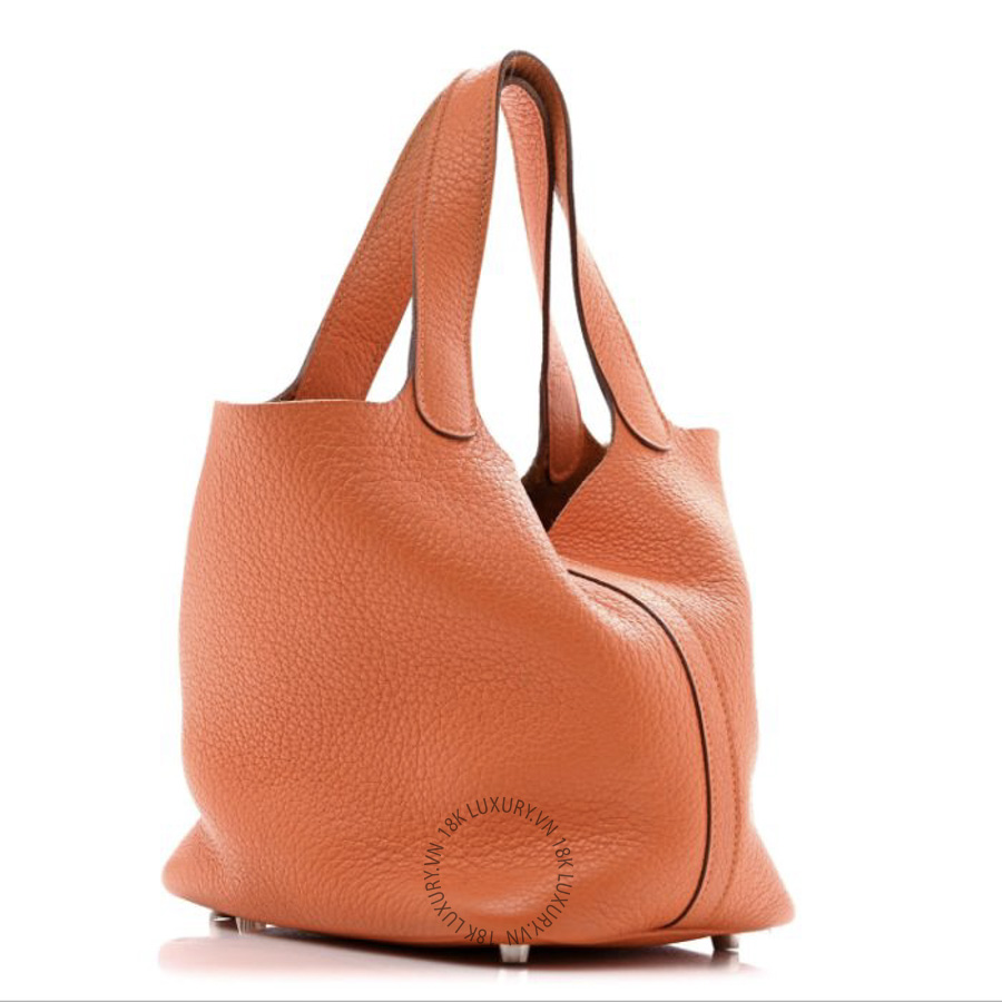 Túi Xách Hermes Taurillon Clemence Picotin Lock 18 PM Orange TMH395