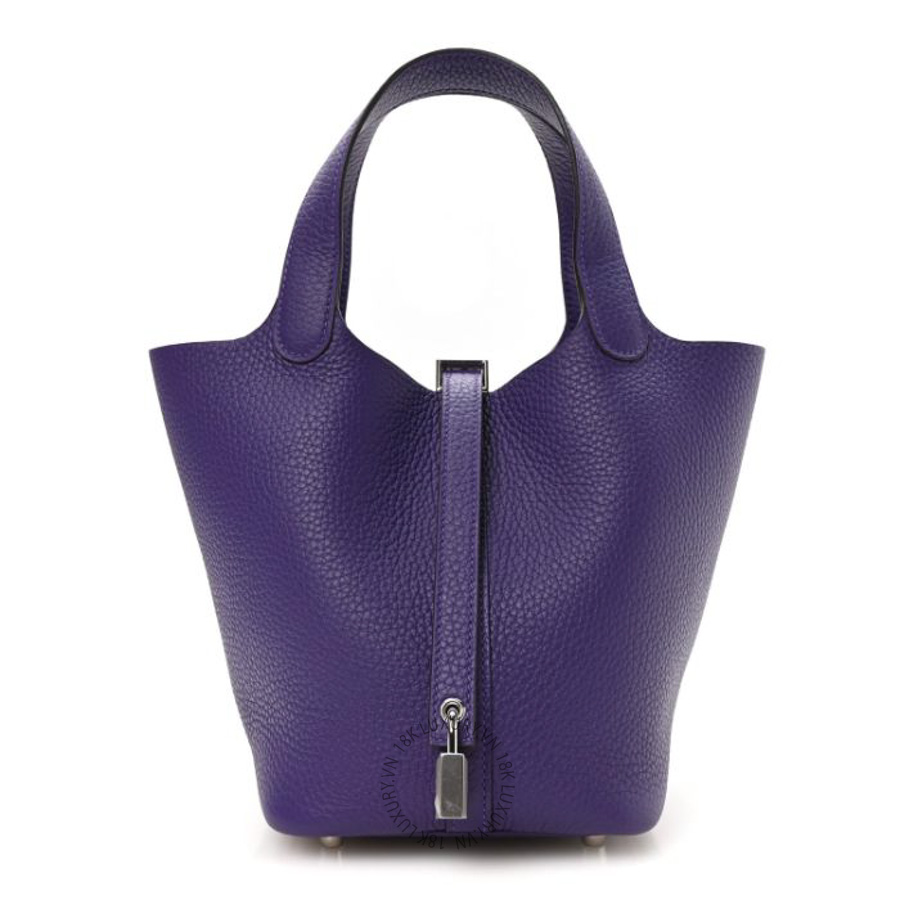 Túi xách Hermes Taurillon Clemence Picotin Lock 18 PM Purple FPTH264