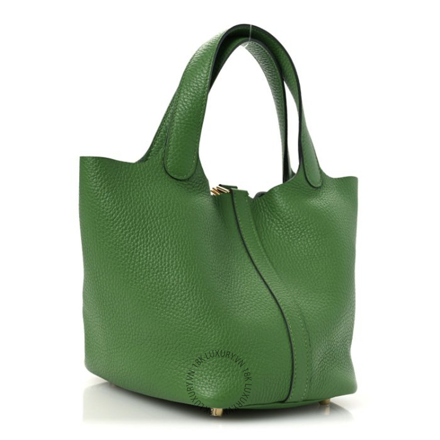 Túi Xách Hermes Taurillon Clemence Picotin Lock 18 PM Vert Yucca TMH404