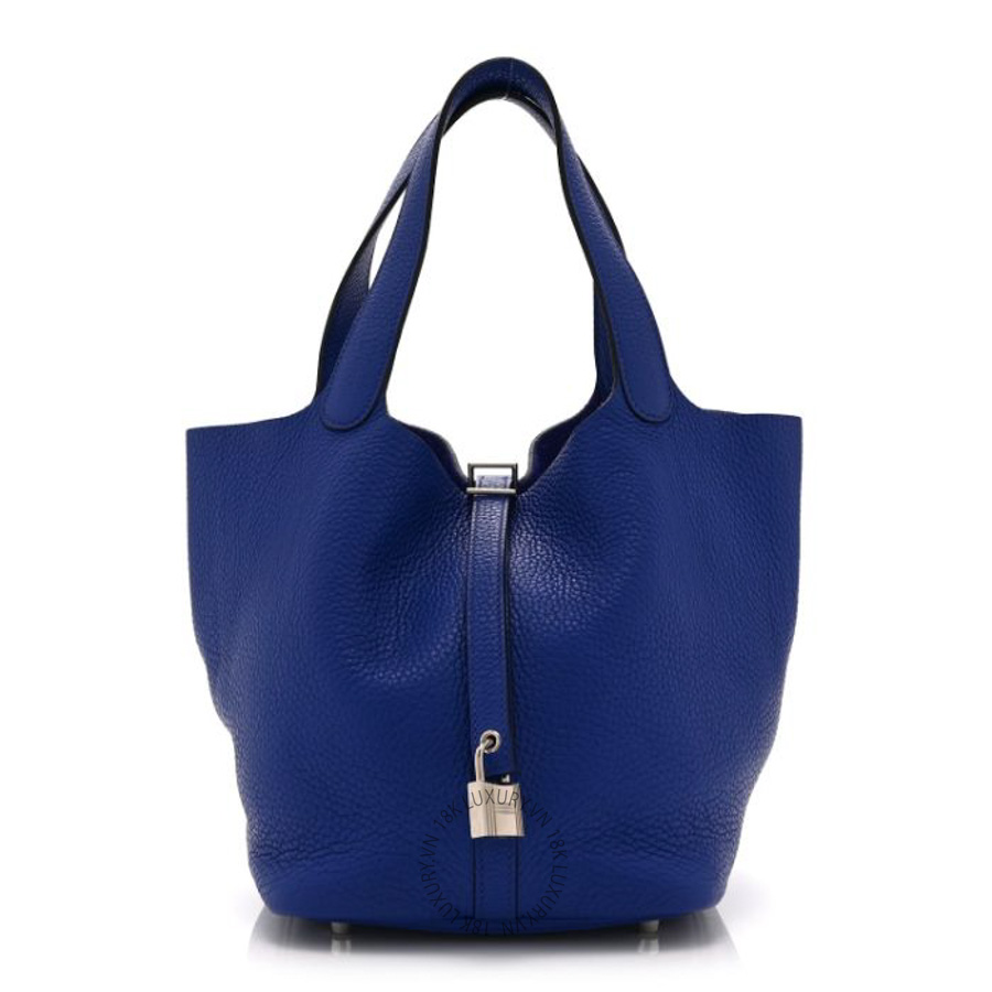 Túi xách Hermes Taurillon Clemence Picotin Lock 22 MM Bleu Electrique FPTH050