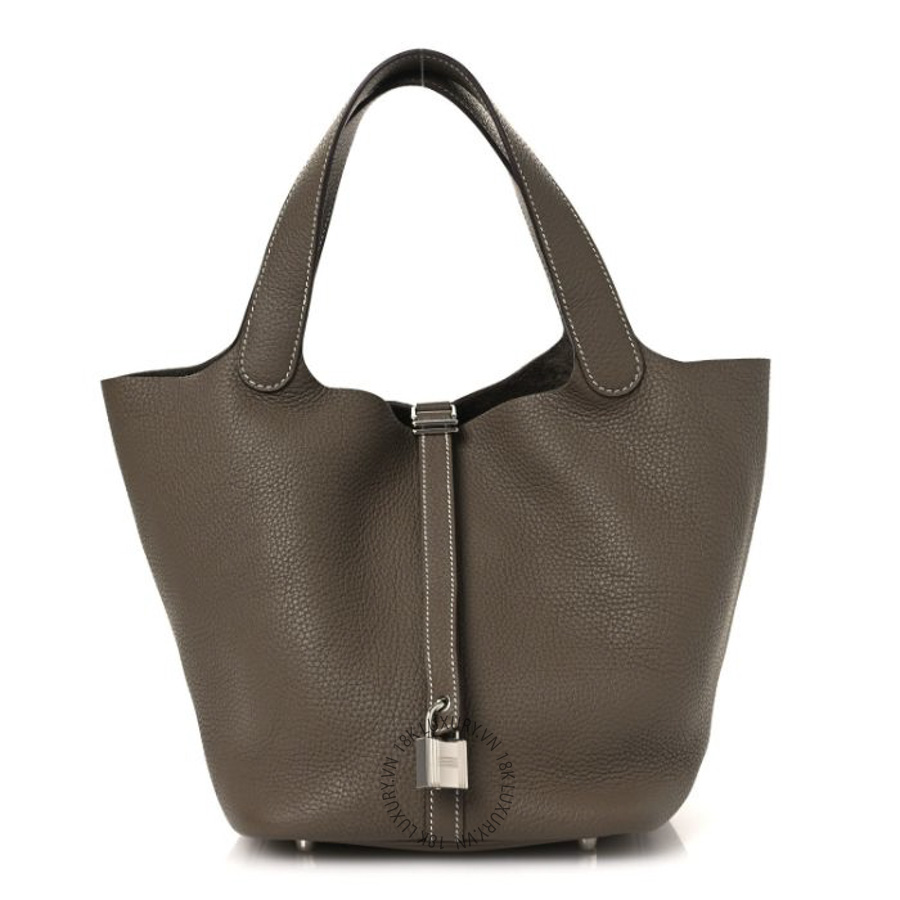 Túi Xách Hermes Taurillon Clemence Picotin Lock 22 MM Etoupe TMH006