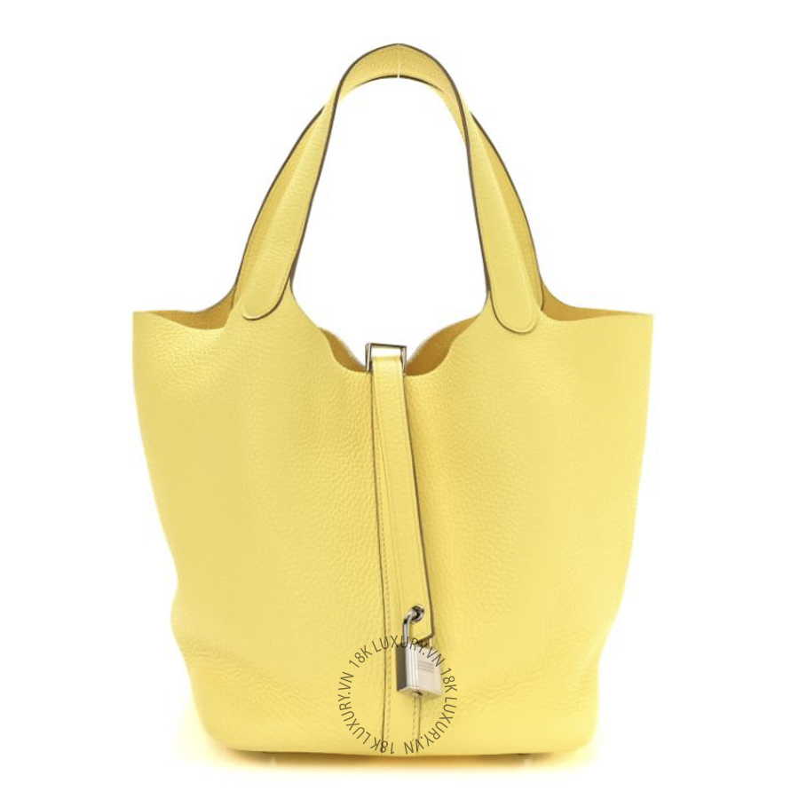Túi Xách Hermes Taurillon Clemence Picotin Lock 22 MM Limoncello TMH436