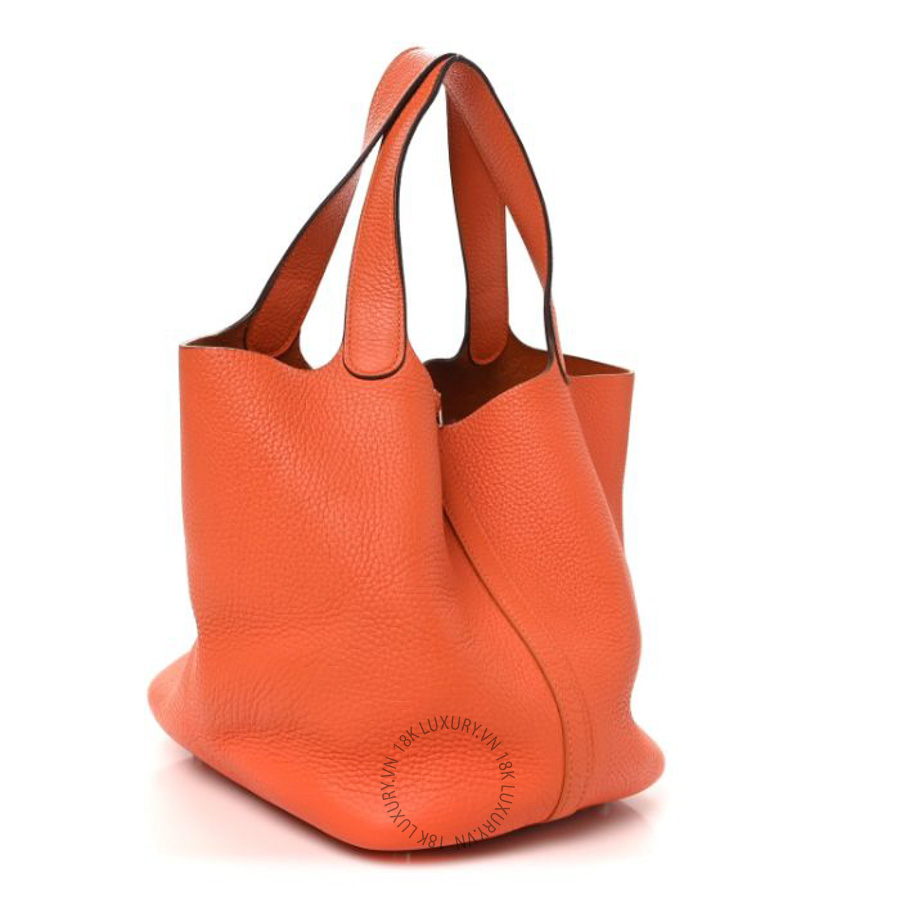 Túi xách Hermes Taurillon Clemence Picotin Lock 22 MM Orange HMT005