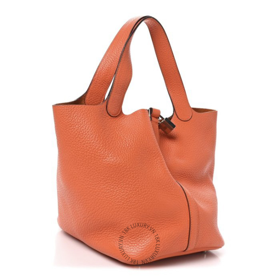 Túi Xách Hermes Taurillon Clemence Picotin Lock 22 MM Orange TMH061