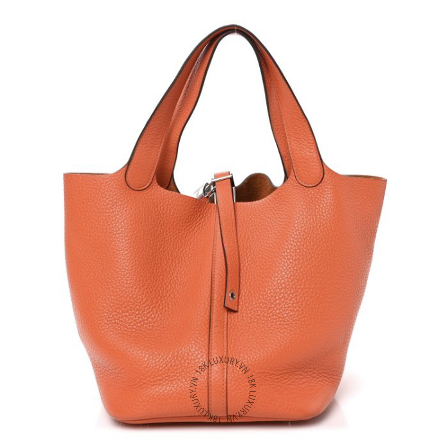 Túi Xách Hermes Taurillon Clemence Picotin Lock 22 MM Orange TMH061