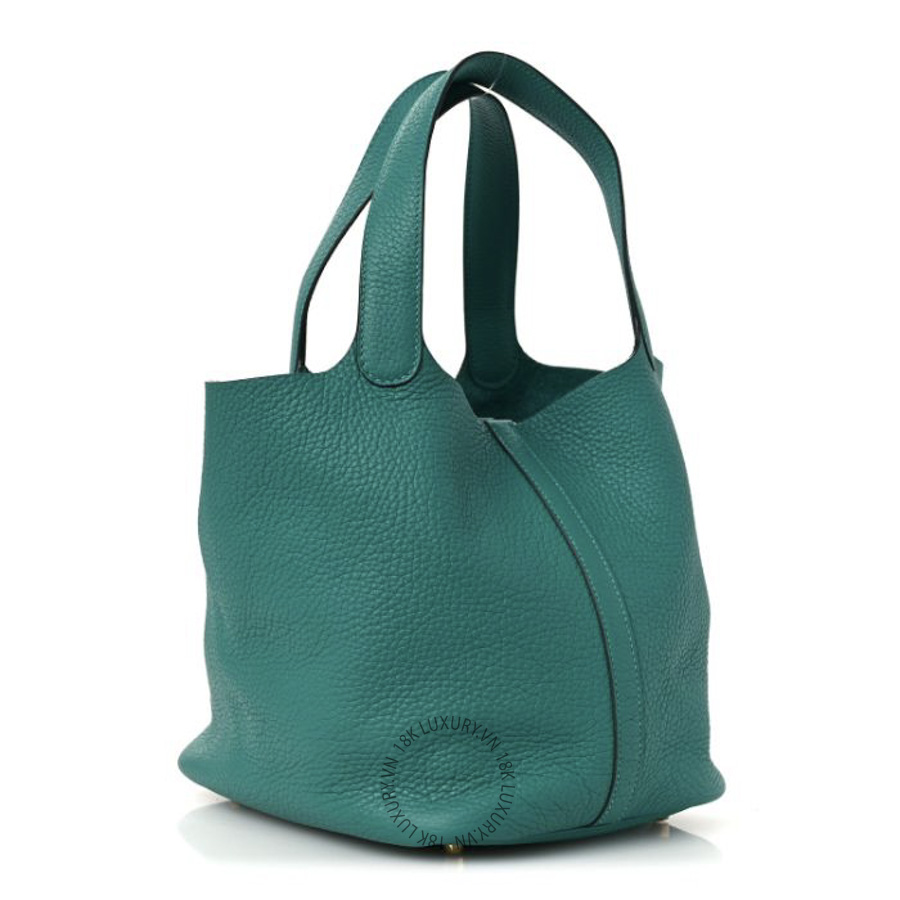 Túi Xách Hermes Taurillon Clemence Picotin Lock 22 MM Vert Verone TMH057