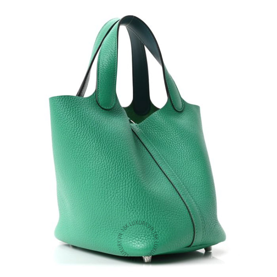 Túi xách Hermes Taurillon Clemence Swift Eclat Picotin Lock 18 MM Menthe Vert Bosphore HMT348