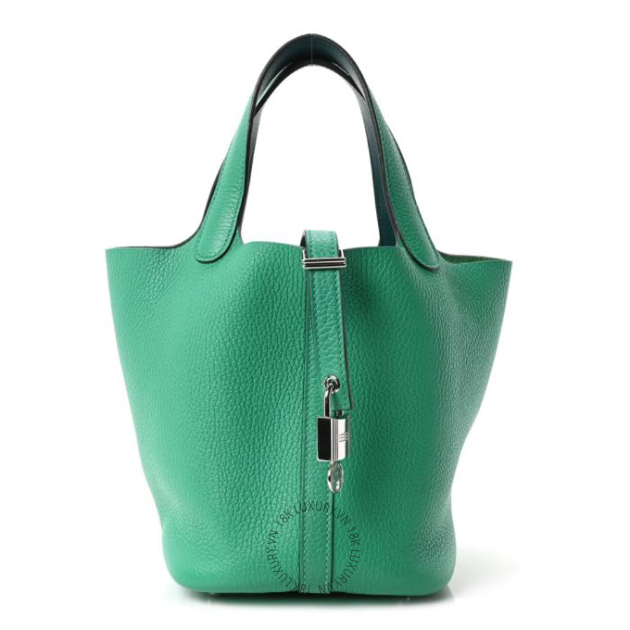 Túi xách Hermes Taurillon Clemence Swift Eclat Picotin Lock 18 MM Menthe Vert Bosphore HMT348