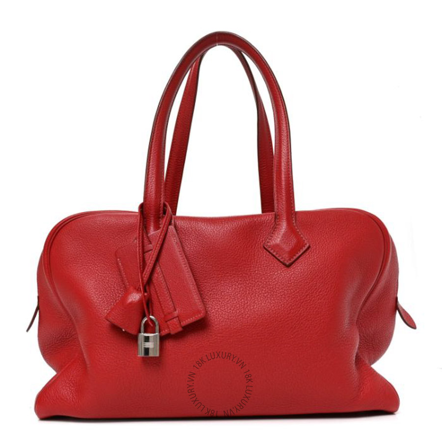 Túi xách Hermes Taurillon Clemence Victoria II 35 Rouge Garance FPTH095