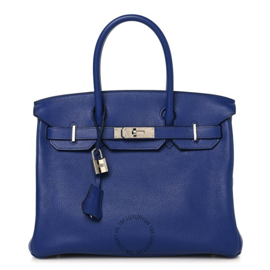 Túi Xách Hermes Taurillon Novillo Horseshoe Birkin 30 Bleu Brighton TMH320
