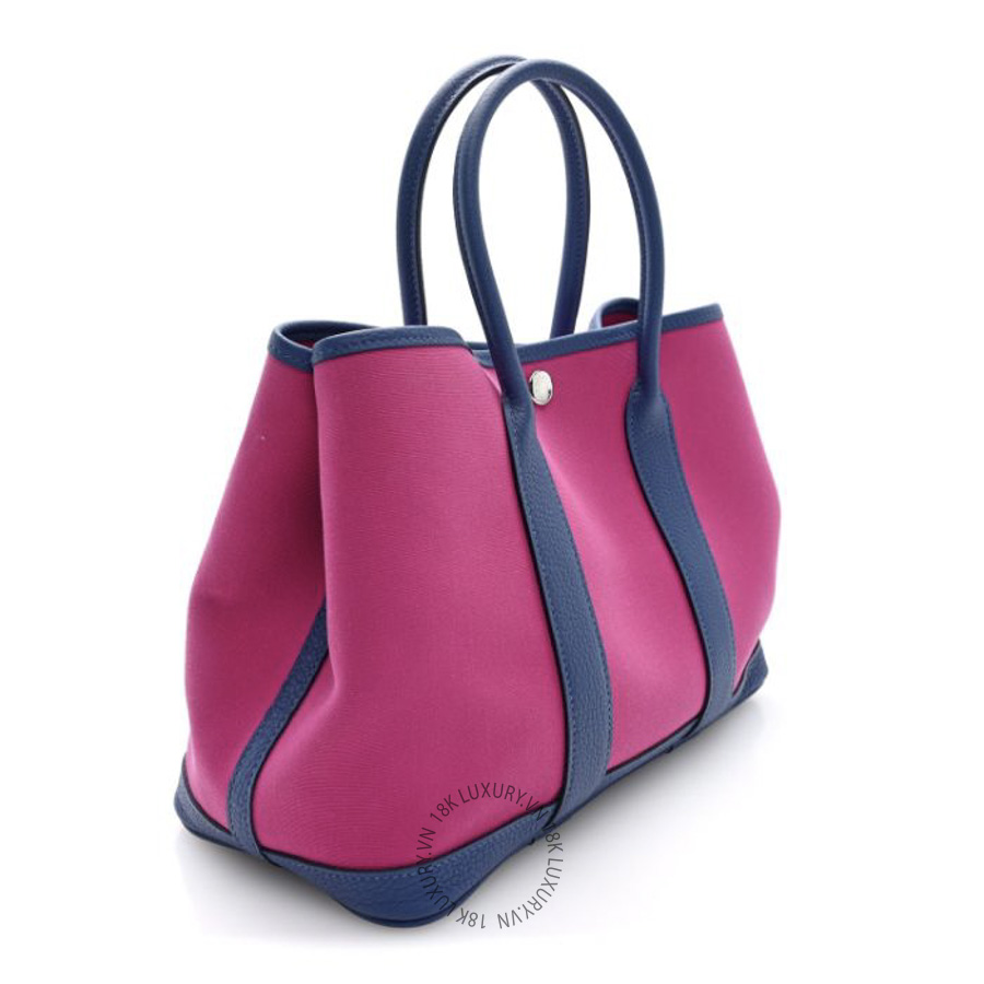 Túi Xách Hermes Toile Officier Negonda Garden Party Tote 30 TPM Magnolia Bleu Agate TMH421