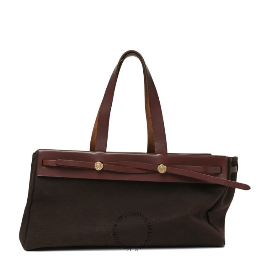 Túi Xách Hermes Toile Vache Hunter Herbag 2 in 1 MM Rouge Sellier Ebene TMH019