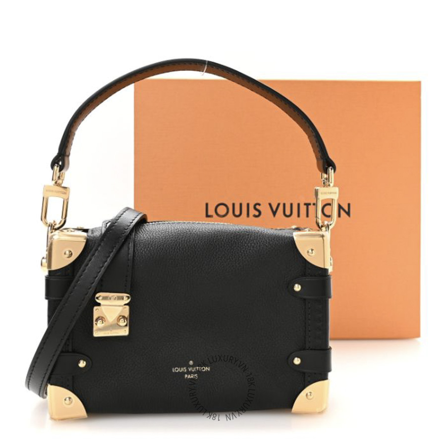 Túi Xách Hộp Đeo Chéo Louis Vuitton Grained Calfskin Side Trunk PM Black MNGR197 23 Túi Xách Hộp Đeo Chéo Louis Vuitton Grained Calfskin Side Trunk PM Black MNGR197