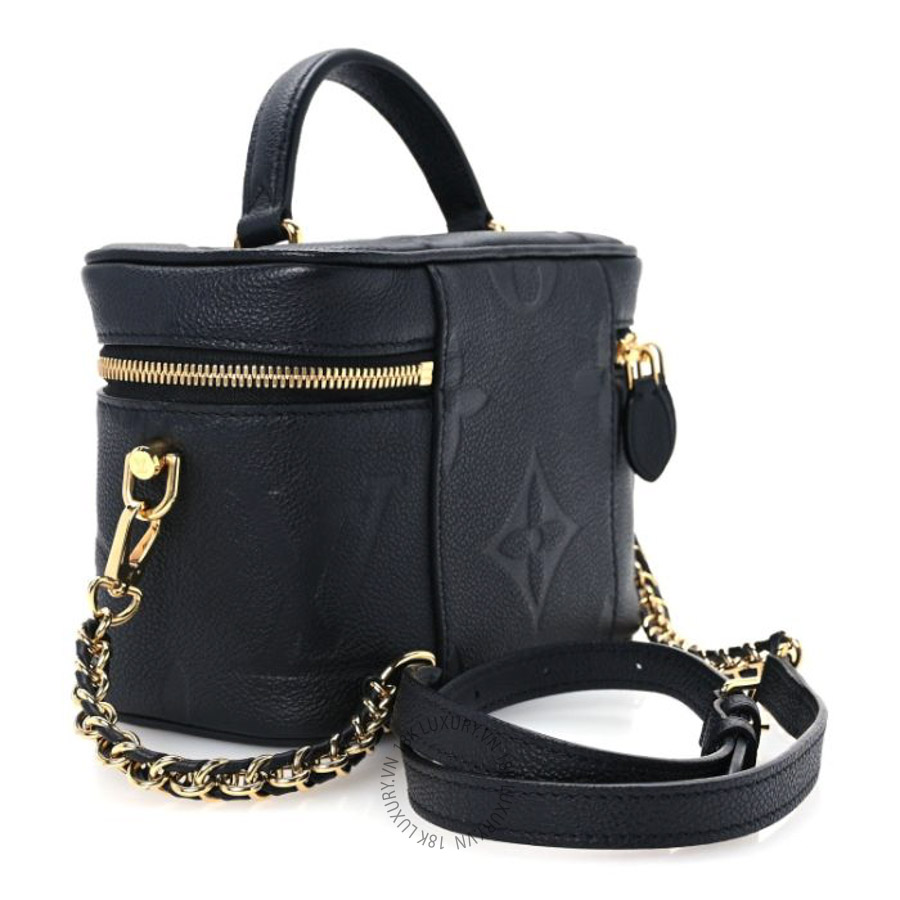 Túi xách hộp đeo chéo mini LV Empreinte Monogram Giant Vanity PM Black QWE603