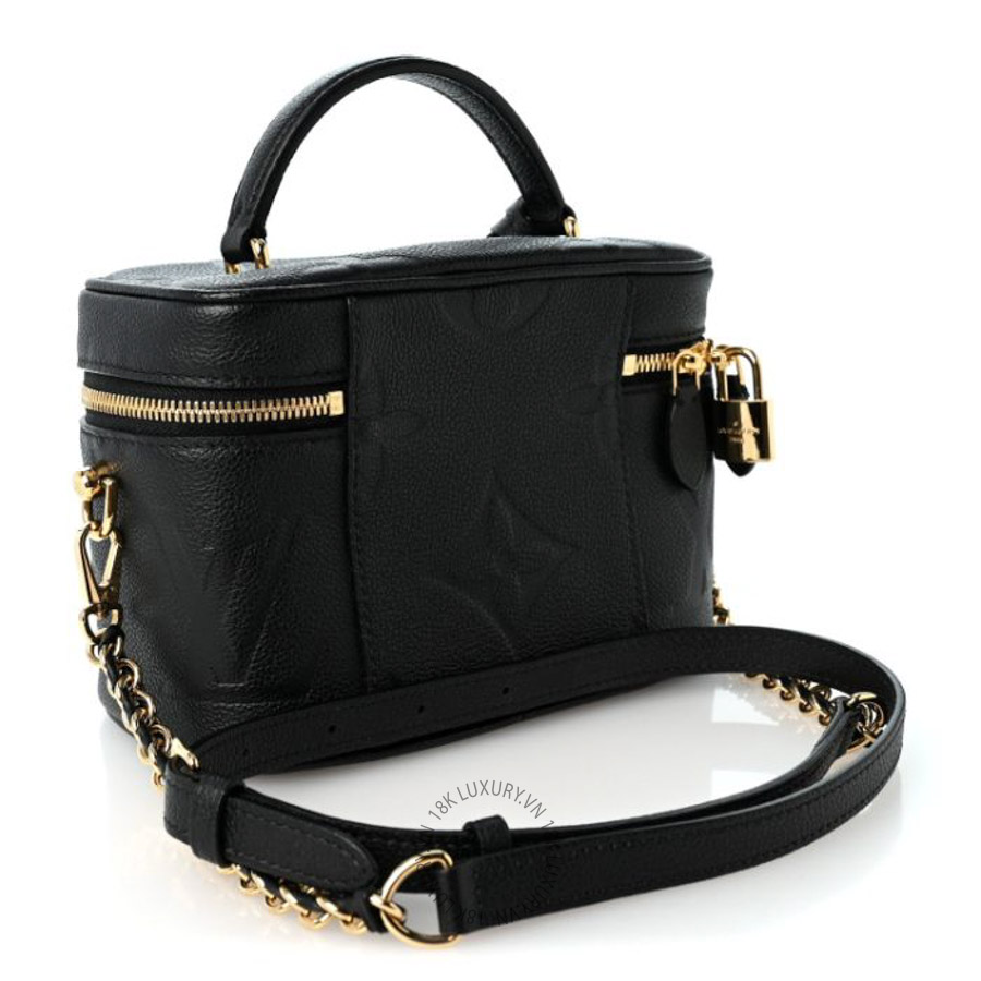 Túi xách hộp đeo chéo mini LV Empreinte Monogram Giant Vanity PM Black QWE665