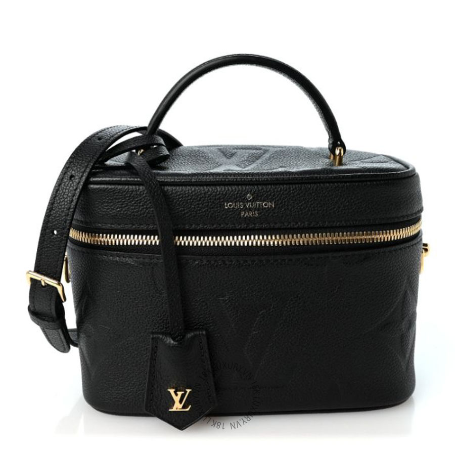 Túi xách hộp đeo chéo mini LV Empreinte Monogram Giant Vanity PM Black QWE665
