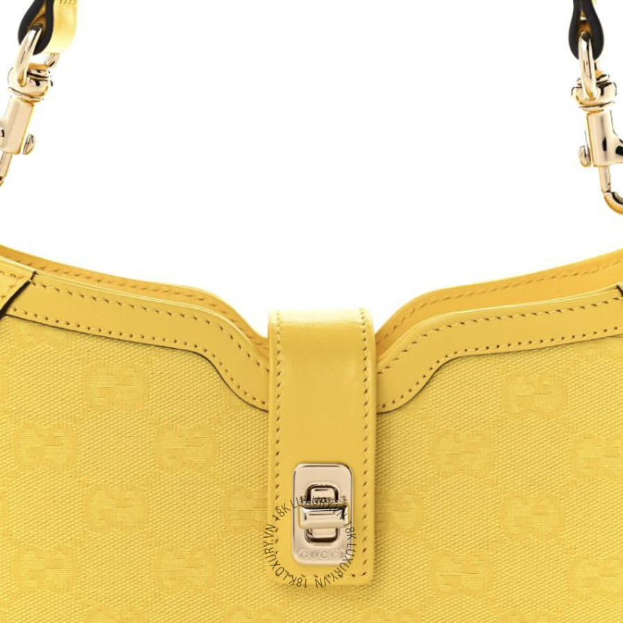 Túi Xách Kẹp Nách Gucci Calfskin Monogram Mini Moon Side Shoulder Bag Yellow GDCB403 18 Túi Xách Kẹp Nách Gucci Calfskin Monogram Mini Moon Side Shoulder Bag Yellow GDCB403