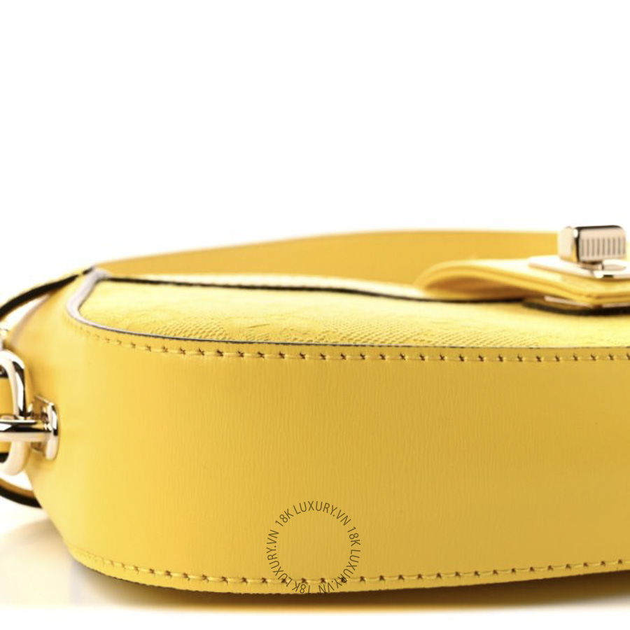 Túi Xách Kẹp Nách Gucci Calfskin Monogram Mini Moon Side Shoulder Bag Yellow GDCB403 19 Túi Xách Kẹp Nách Gucci Calfskin Monogram Mini Moon Side Shoulder Bag Yellow GDCB403