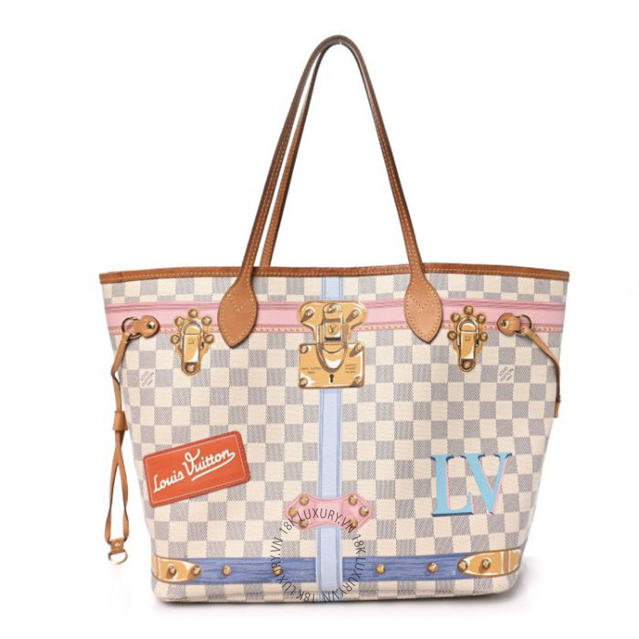 Túi Xách Louis Vuitton Damier Azur Summer Trunks Neo Neverfull MM NSBD651