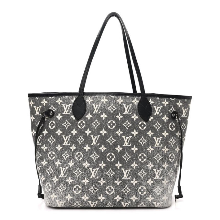 Túi Xách Louis Vuitton Denim Monogram Jacquard Neverfull MM Grey MNGR575