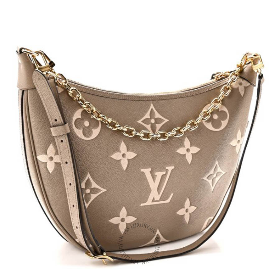 Túi xách Louis Vuitton Empreinte Monogram Giant Loop Hobo Dove Gray Cream FPNG668